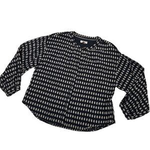 Anthropologie Pilcro Tavi Textured Navy Long Sleeve Size Large